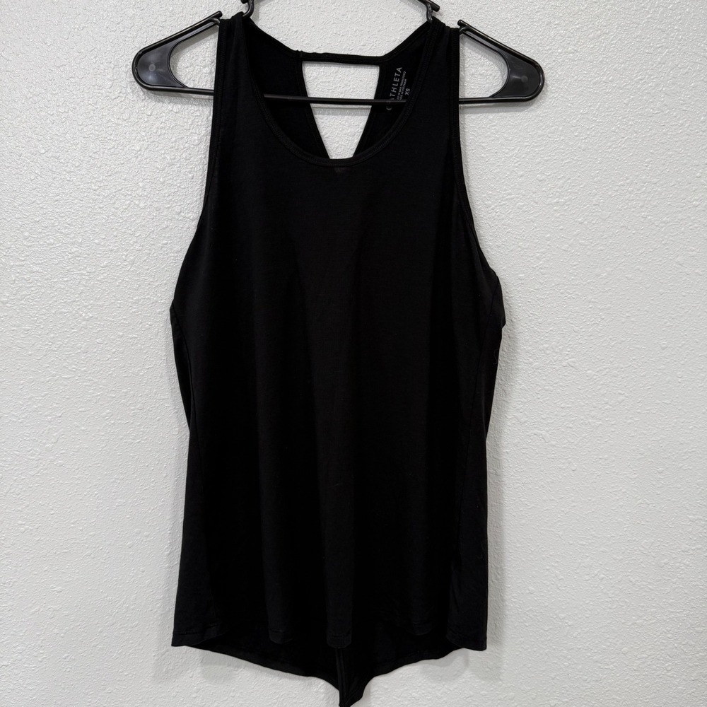 Athleta Black Twist Back Workout Tank Top XS Athletic Activewear